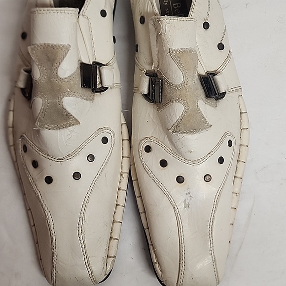 Aldo Bellini Italy Mens Off White Leather Studded Awesome Shoes Sz9 Renaissance main image 5